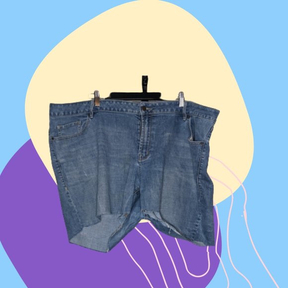 Plus Cuttoff Denim Shorts - Picture 3 of 4